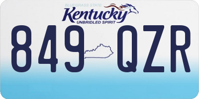 KY license plate 849QZR