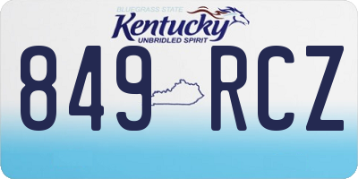KY license plate 849RCZ