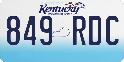 KY license plate 849RDC