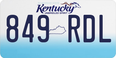 KY license plate 849RDL