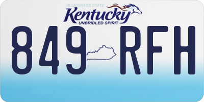 KY license plate 849RFH