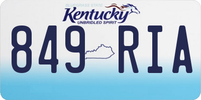 KY license plate 849RIA