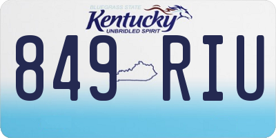 KY license plate 849RIU