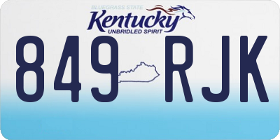 KY license plate 849RJK