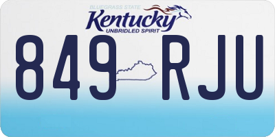 KY license plate 849RJU