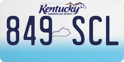 KY license plate 849SCL