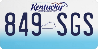 KY license plate 849SGS