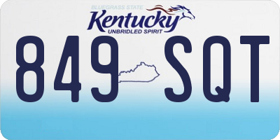 KY license plate 849SQT