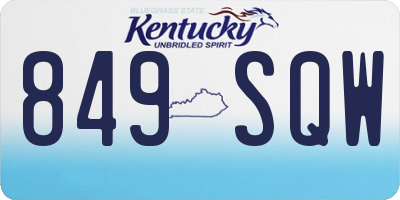 KY license plate 849SQW
