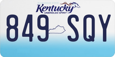 KY license plate 849SQY