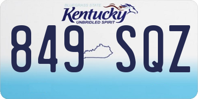 KY license plate 849SQZ