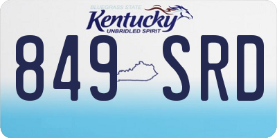 KY license plate 849SRD