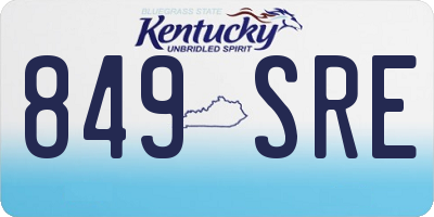 KY license plate 849SRE