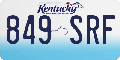 KY license plate 849SRF