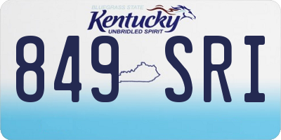 KY license plate 849SRI