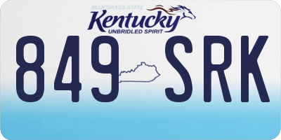 KY license plate 849SRK