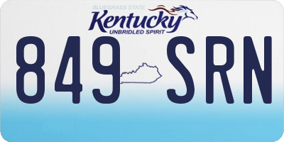 KY license plate 849SRN