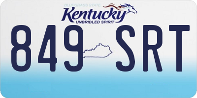 KY license plate 849SRT