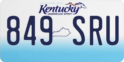 KY license plate 849SRU