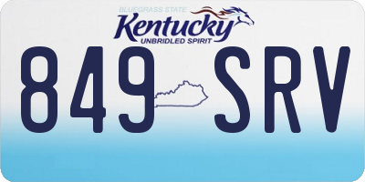 KY license plate 849SRV