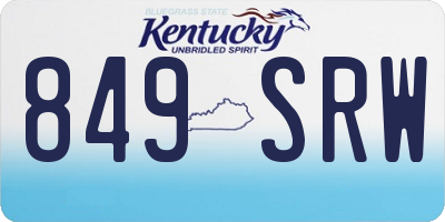 KY license plate 849SRW