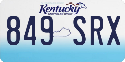 KY license plate 849SRX