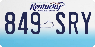 KY license plate 849SRY