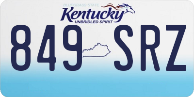 KY license plate 849SRZ