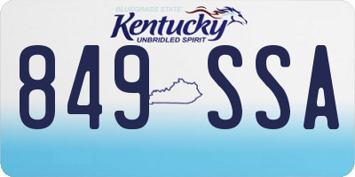 KY license plate 849SSA