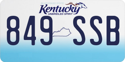 KY license plate 849SSB