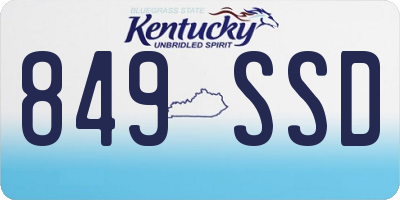 KY license plate 849SSD