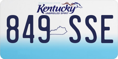 KY license plate 849SSE