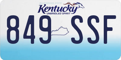 KY license plate 849SSF