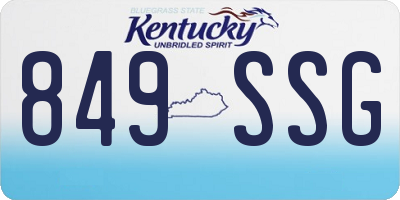 KY license plate 849SSG