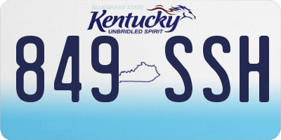 KY license plate 849SSH