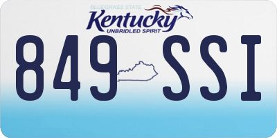 KY license plate 849SSI
