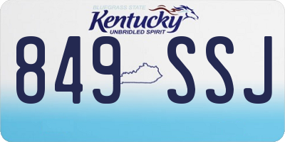 KY license plate 849SSJ