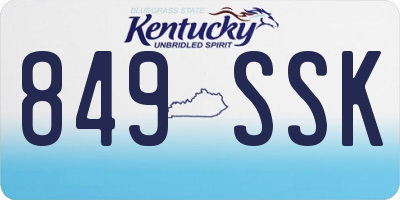 KY license plate 849SSK