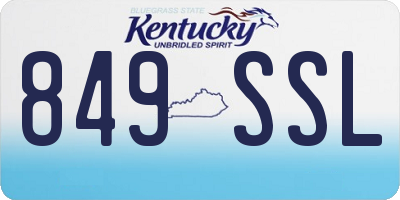 KY license plate 849SSL
