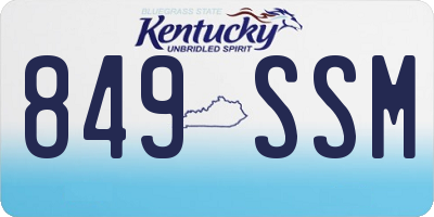 KY license plate 849SSM