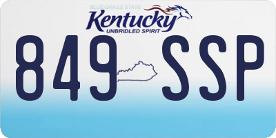 KY license plate 849SSP