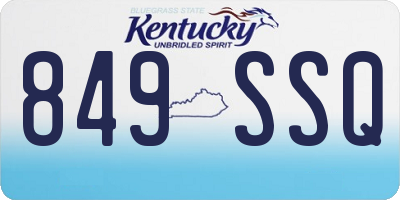 KY license plate 849SSQ