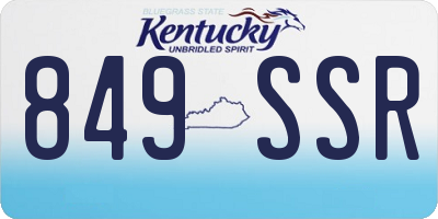 KY license plate 849SSR
