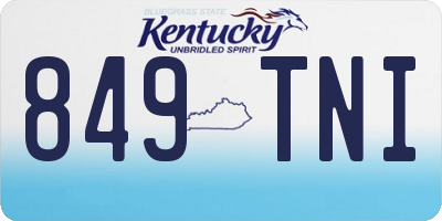 KY license plate 849TNI