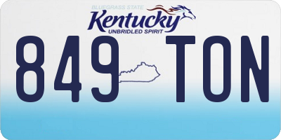 KY license plate 849TON
