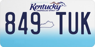 KY license plate 849TUK