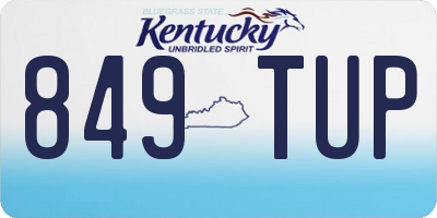 KY license plate 849TUP
