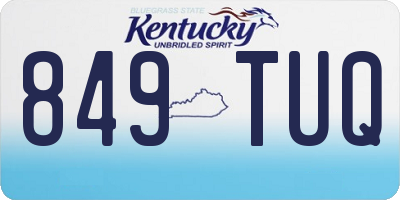 KY license plate 849TUQ
