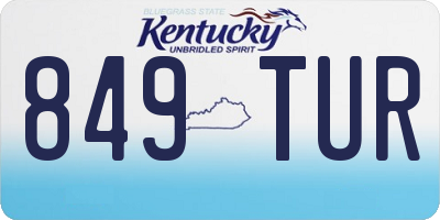 KY license plate 849TUR