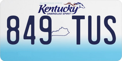 KY license plate 849TUS